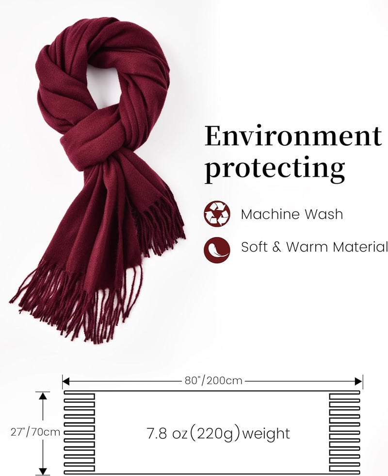 Premillow Scarfs for Women, Winter Scarf, Classic Pashmina Shawls and Wraps, Cashmere Feel Scarfs for Women, Long Scarves - Image 4